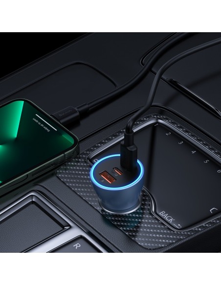 
PRO USB-A + 2x USB-C 65W QC4.0 automobilinis įkroviklis - mėlynas
