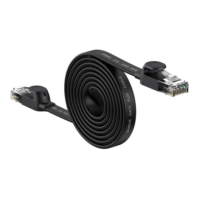
Patchcord RJ45 Speed Six plokščias tinklo kabelis 1000Mbps 2m - juodas
