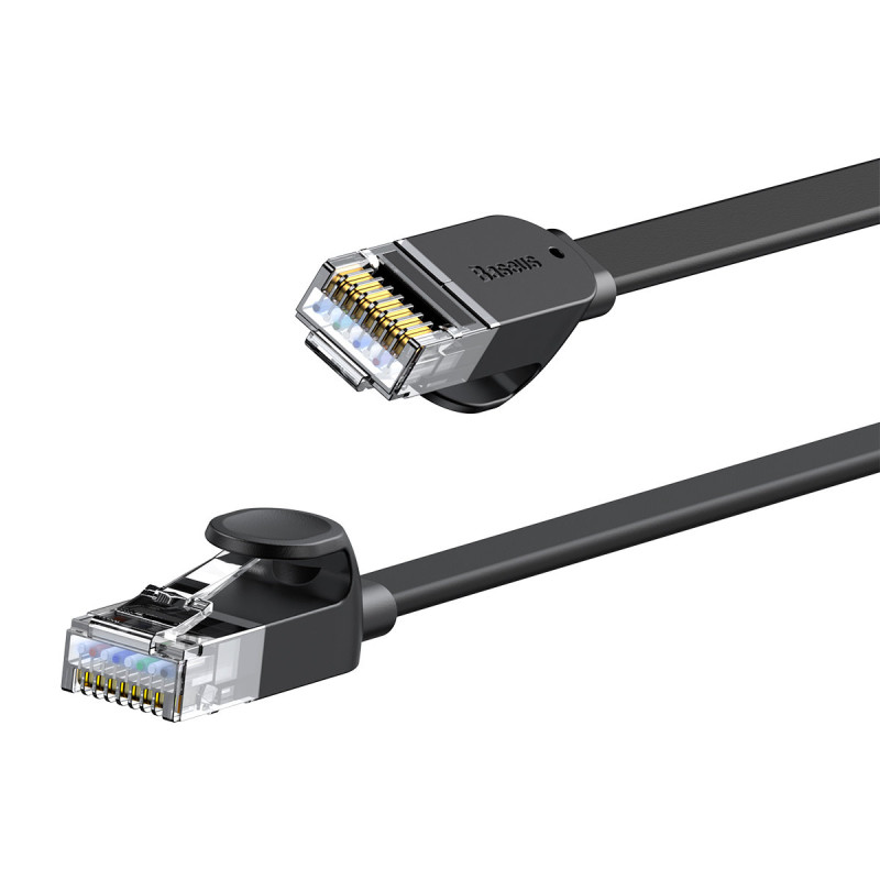 Patchcord RJ45 Speed Six plokščias tinklo kabelis 1000Mbps 2m - juodas