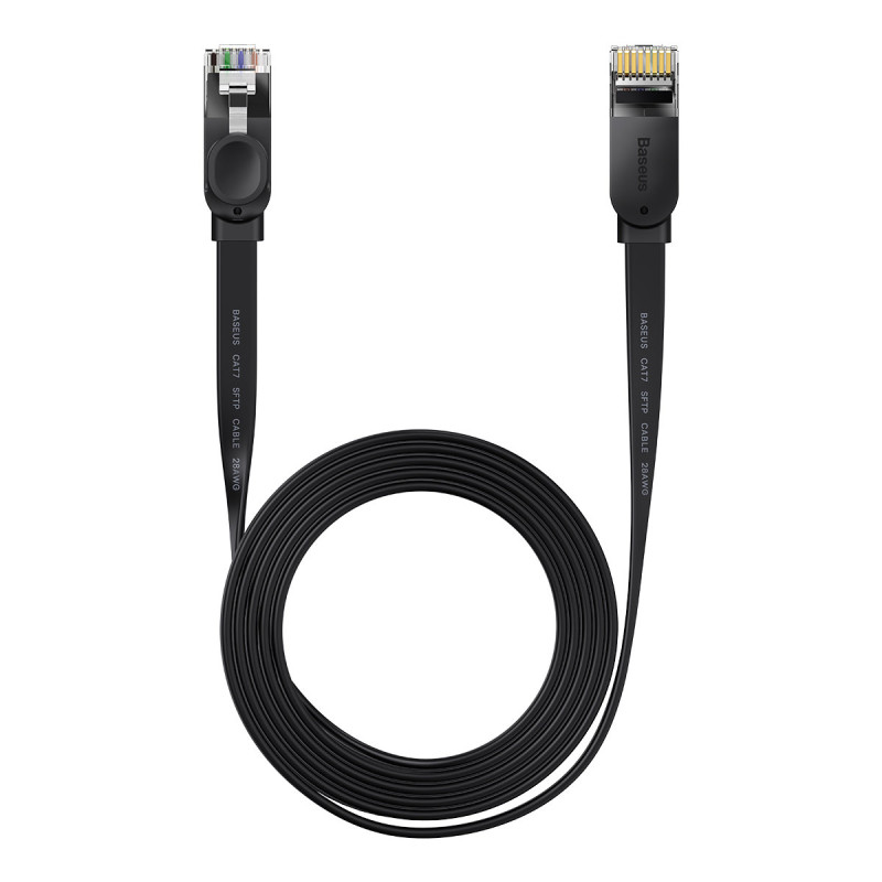 Patchcord RJ45 Speed Six plokščias tinklo kabelis 1000Mbps 2m - juodas