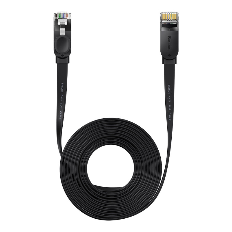 Patchcord RJ45 Speed Six plokščias tinklo kabelis 1000Mbps 15m - juodas