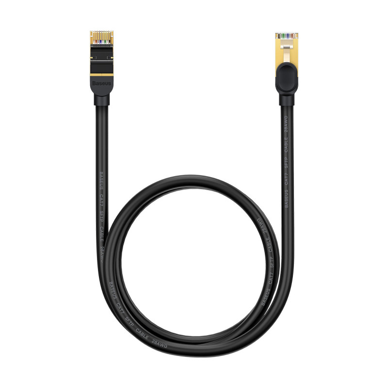 Greitas RJ45 CAT 7 10Gbps pataisymo laido tinklo kabelis 1m - juodas