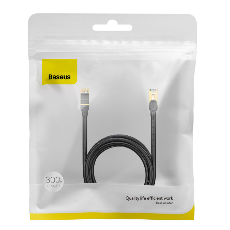 Greitas RJ45 CAT 7 10Gbps pataisymo laido tinklo kabelis 3m - juodas