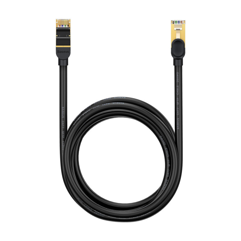 Greitas RJ45 CAT 7 10Gbps pataisymo laido tinklo kabelis 3m - juodas