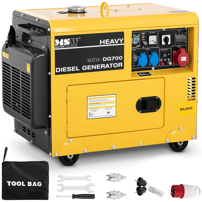 Oru aušinamas mobilus dyzelinis generatorius 230/400 V 4,4 kW 5,5 kVA 14,5 l