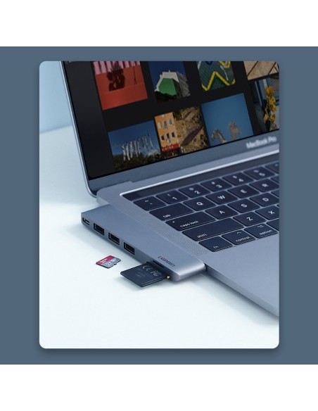 HUB adapteris, skirtas MacBook Pro / Air 2x USB-C iki 3x USB 3.0 / TF / SD / USB-C - pilka
 
HUB adapteris, skirtas MacBook Pro / Air 2x USB-C iki 3x USB 3.0 / TF / SD / USB-C - pilka