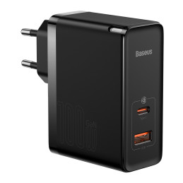 
GaN5 Pro USB-C / USB 100W greitas universalus sieninis įkroviklis - juodas
