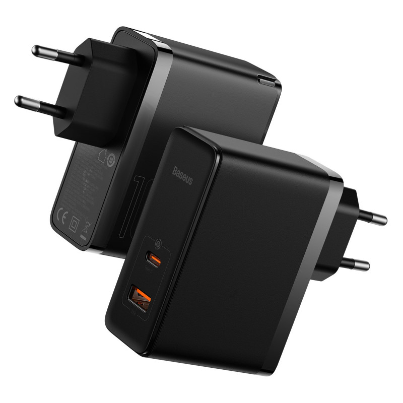 GaN5 Pro USB-C / USB 100W greitas universalus sieninis įkroviklis - juodas