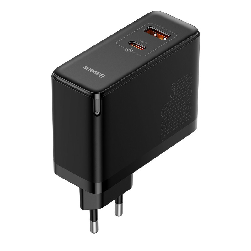 GaN5 Pro USB-C / USB 100W greitas universalus sieninis įkroviklis - juodas