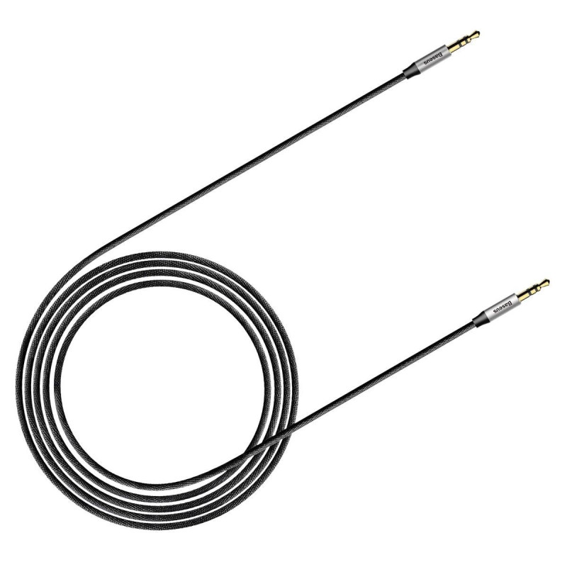 Yiven M30 AUX stereo garso laidas 3,5 mm Mini Jack 1,5 m - sidabro-juoda