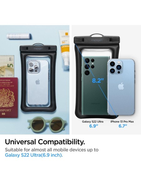 
Atsparus vandeniui iki 30m apsauginis dėklo dangtelis telefonui iki 8& 39 & 39 + dirželis - juodas
