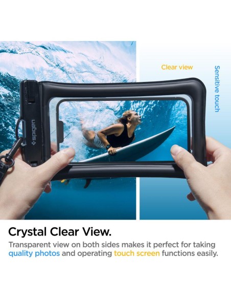 
Atsparus vandeniui iki 30m apsauginis dėklo dangtelis telefonui iki 8& 39 & 39 + dirželis - juodas
