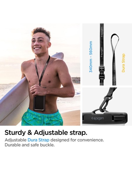 
Atsparus vandeniui iki 30m apsauginis dėklo dangtelis telefonui iki 8& 39 & 39 + dirželis - juodas
