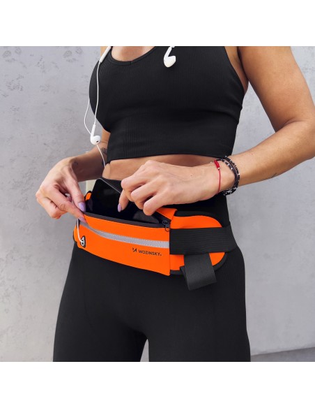 Bėgimo krepšys oranžinis bėgimo diržas