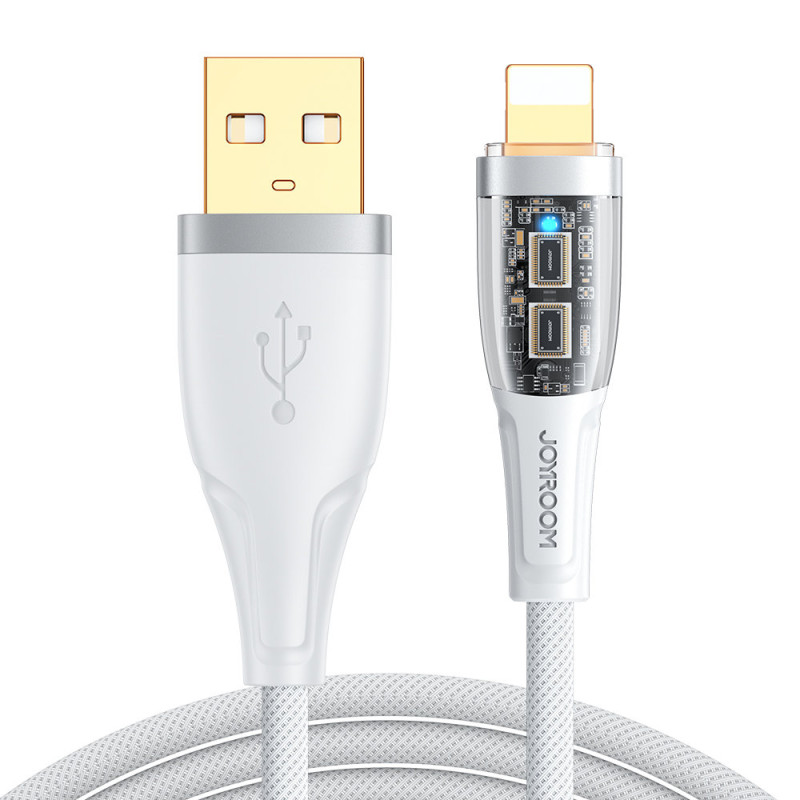 Kabelis su išmaniuoju jungikliu USB-A - iPhone Lightning 1,2m - baltas