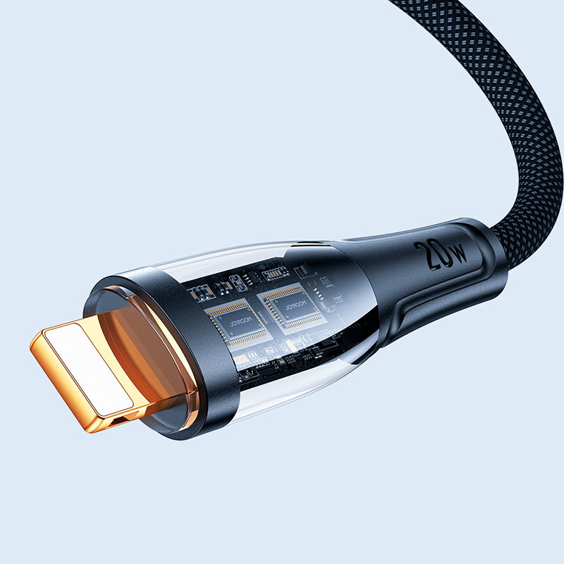 Kabelis su išmaniuoju jungikliu USB-C – iPhone Lightning 1,2m – juodas