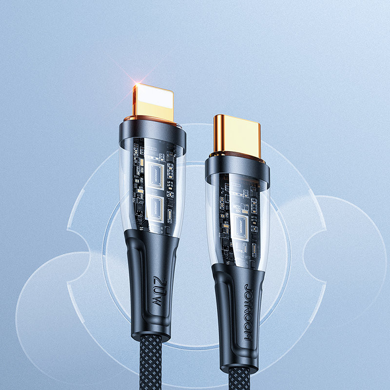 Kabelis su išmaniuoju jungikliu USB-C – iPhone Lightning 1,2m – juodas