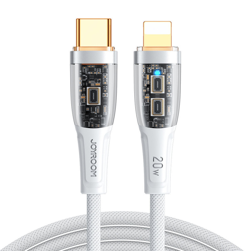 Kabelis su išmaniuoju jungikliu USB-C – iPhone Lightning 1,2m – baltas