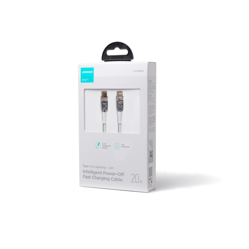 Kabelis su išmaniuoju jungikliu USB-C – iPhone Lightning 1,2m – baltas