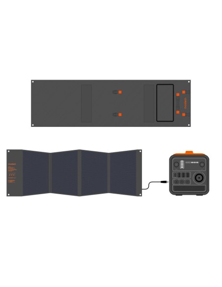 
Saulės turistinis saulės įkroviklis stovyklavimui, sulankstomas, 120W
