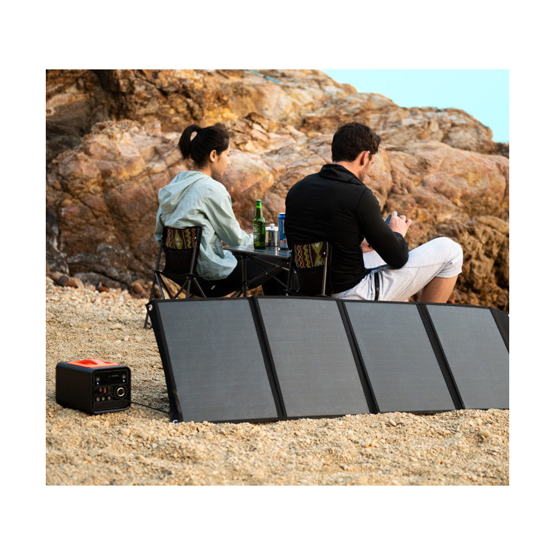 
Saulės turistinis saulės įkroviklis stovyklavimui, sulankstomas, 120W
