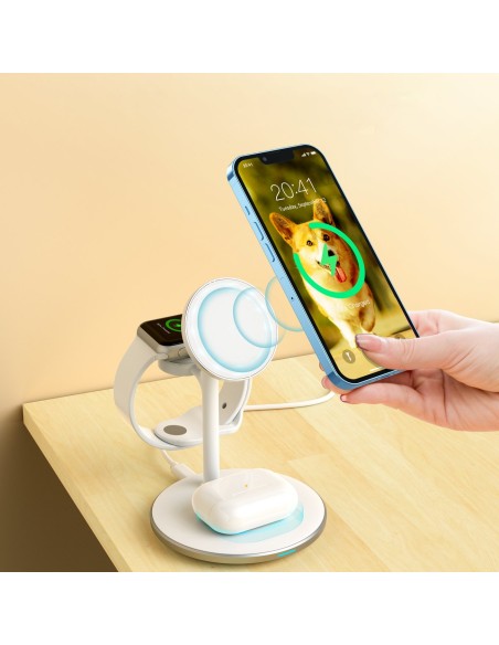 Apple T585-F 3in1 iPhone 12/ 13 AirPods Pro Watch įkrovimo stoties įkroviklis – baltas
 
Apple T585-F 3in1 iPhone 12/ 13 AirPods Pro Watch įkrovimo stoties įkroviklis – baltas