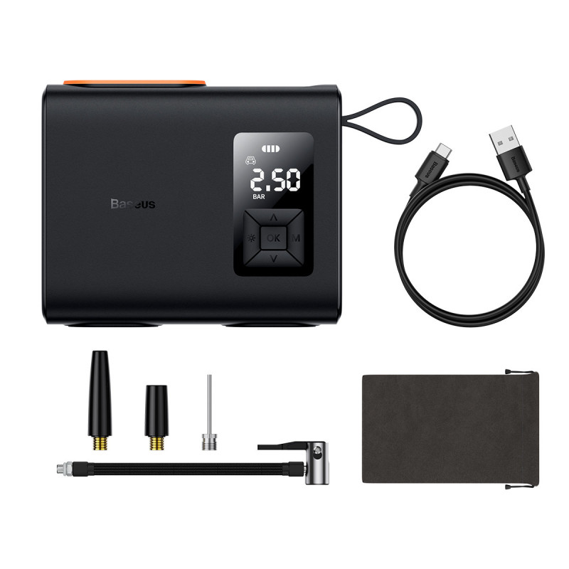 3in1 kompresoriaus padangų siurblio maitinimo blokas 6000mAh LED žibintuvėlis Baseus BS-CG007