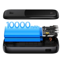 
Powerbank 10000mAh USB USB-C iPhone Lightning + USB-C laidas – juodas
