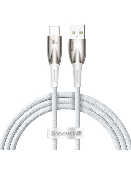 
Blizgantis USB-A – USB-C greito įkrovimo laidas 1m – baltas
