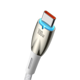 
Blizgantis USB-A – USB-C greito įkrovimo laidas 1m – baltas
