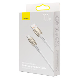 
Blizgantis USB-A – USB-C greito įkrovimo laidas 1m – baltas
