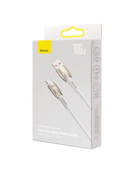 
Blizgantis USB-A – USB-C greito įkrovimo laidas 1m – baltas
