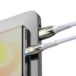 
Blizgantis USB-A – USB-C greito įkrovimo laidas 1m – baltas
