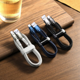 
Blizgantis USB-A – USB-C greito įkrovimo laidas 1m – baltas
