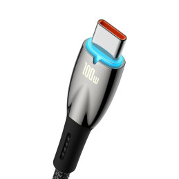 
Blizgantis USB-A - USB-C greito įkrovimo laidas 2m - juodas
