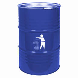 Lauko šiukšliadėžė, patvari plieninė šiukšliadėžė, 200L BARREL - mėlyna