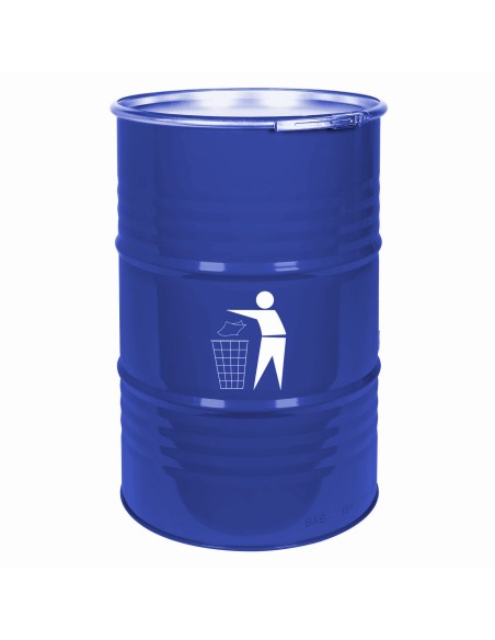 Lauko šiukšliadėžė, patvari plieninė šiukšliadėžė, 200L BARREL - mėlyna Lauko šiukšliadėžė, patvari plieninė šiukšliadėžė, 200L BARREL - mėlyna