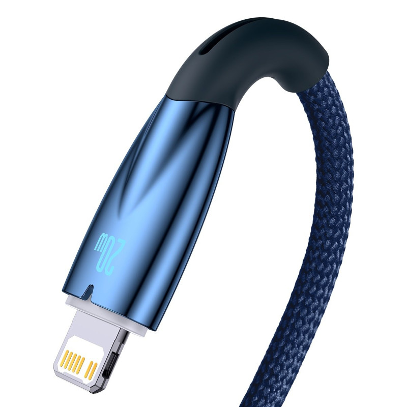 Glimmer USB-C – iPhone Lightning 2m greito įkrovimo laidas – mėlynas