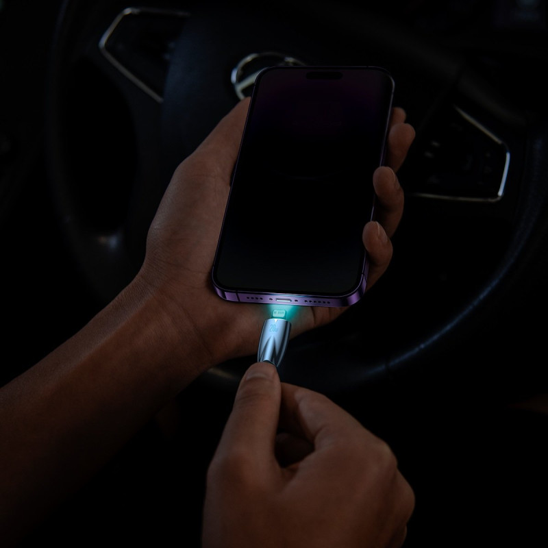 Glimmer USB-C – iPhone Lightning 2m greito įkrovimo laidas – mėlynas