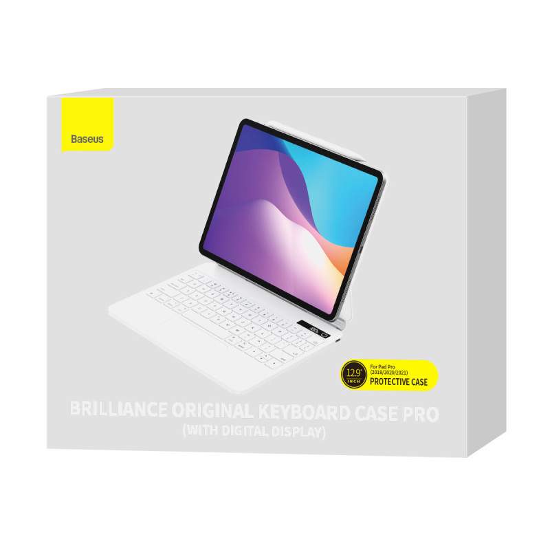 Klaviatūra ir jutiklinė dalis, skirta iPad Pro 12,9& 39 & 39 + Brilliance magnetinis dėklas – baltas