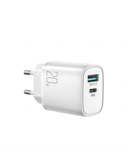 Greitas USB-A QC3.0 / USB-C PD 20W įkroviklis – baltas
 
Greitas USB-A QC3.0 / USB-C PD 20W įkroviklis – baltas