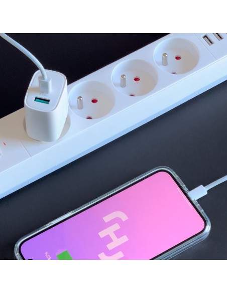 Greitas USB-A QC3.0 / USB-C PD 20W įkroviklis – baltas
 
Greitas USB-A QC3.0 / USB-C PD 20W įkroviklis – baltas