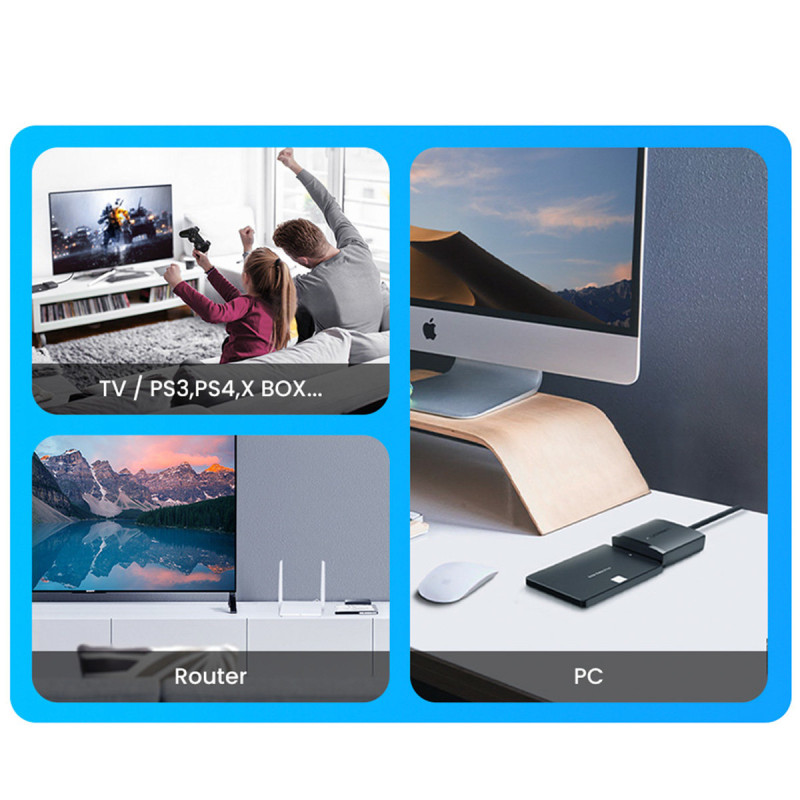 
Adapterio laidas HDD ir SSD SATA 2,5" / 3,5" USB 3.0 iki 12TB - juodas
