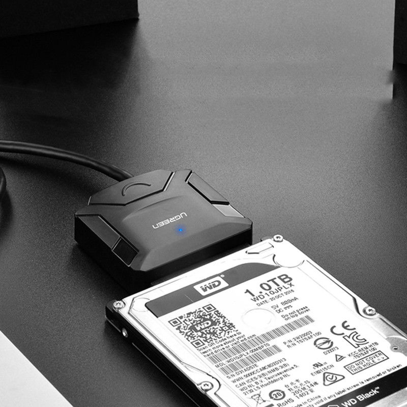 Adapterio laidas HDD ir SSD SATA 2,5" / 3,5" USB 3.0 iki 4TB - juodas