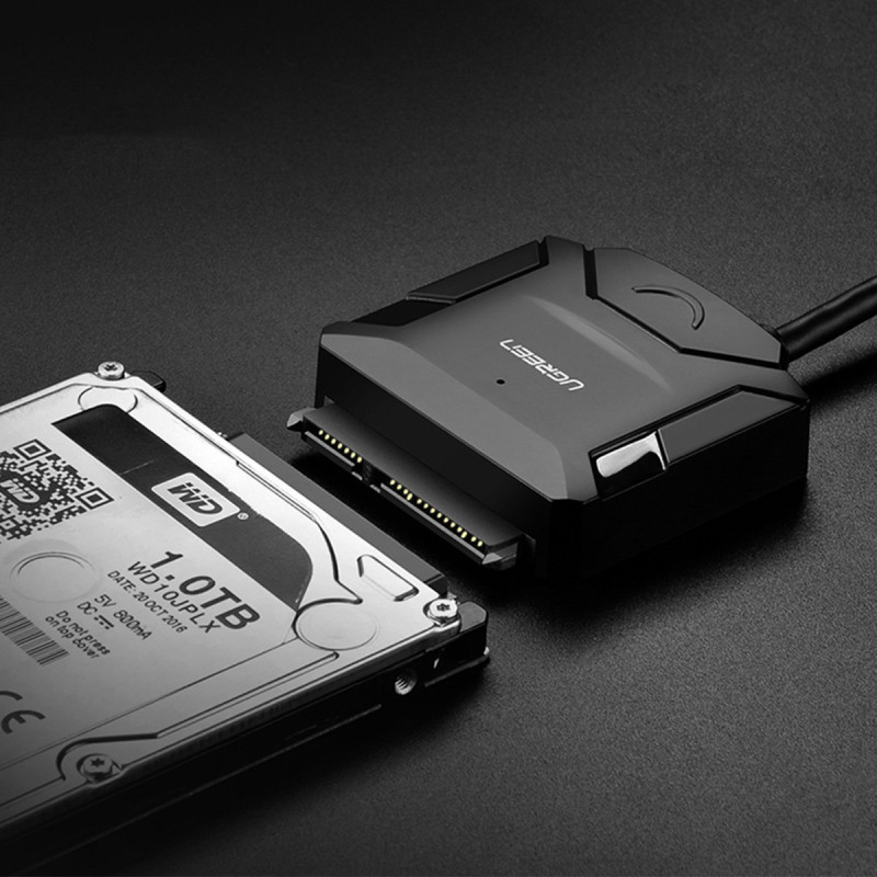 Adapterio laidas HDD ir SSD SATA 2,5" / 3,5" USB 3.0 iki 4TB - juodas