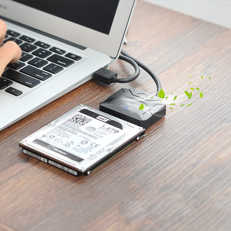 Adapterio laidas HDD ir SSD SATA 2,5" / 3,5" USB 3.0 iki 4TB - juodas