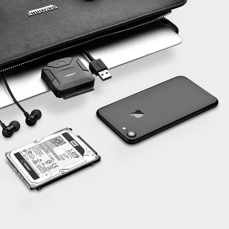 Adapterio laidas HDD ir SSD SATA 2,5" / 3,5" USB 3.0 iki 4TB - juodas