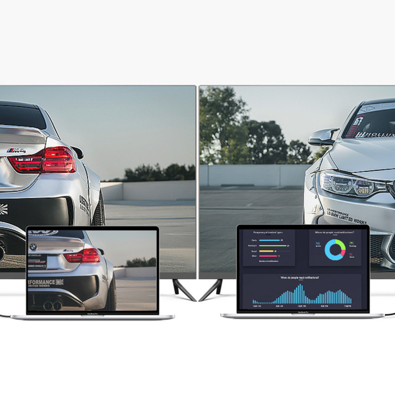 
90 laipsnių kampo kabelis HDMI 4K 30Hz 1m – juoda
