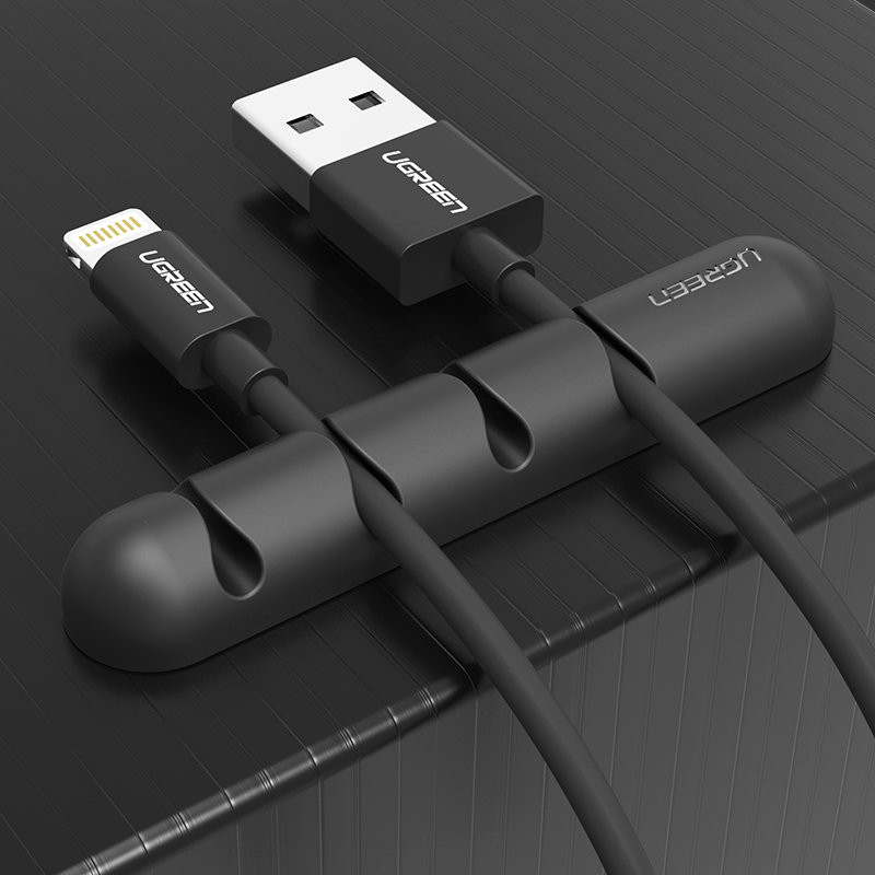 
Tvarkyklės laikiklis 4 lipniems laidams - juodas
