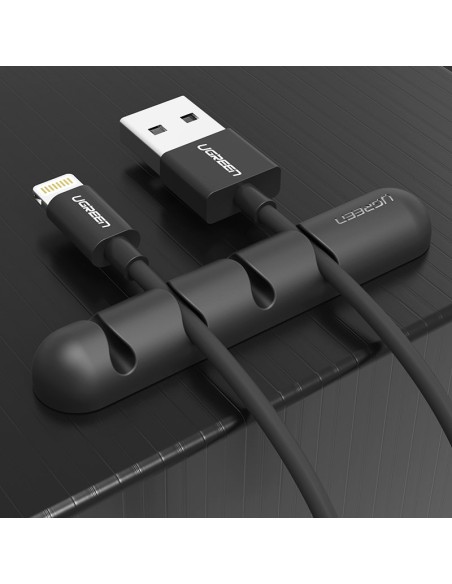 
Tvarkyklės laikiklis 4 lipniems laidams - juodas
